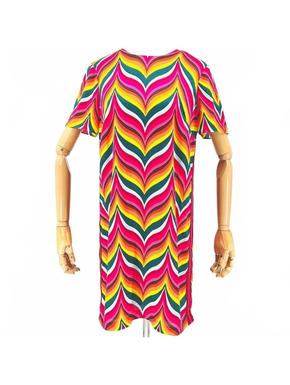 Trina Turk Pink Rainbow Chevron Print Mini Dress